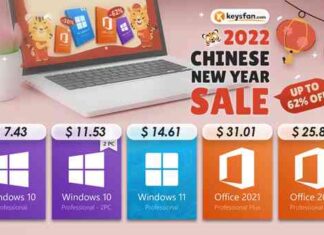 Розпродаж на китайський новий рік, microsoft windows всього за $ 7,43 на keysfan