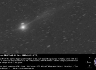 Комета 3I/ATLAS з міжзоряного простору показує розширюючий хвіст, коли вона наближається до Сонця